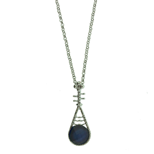 18 inch Zinc Alloy Rhodium Plated Musical Note Necklace