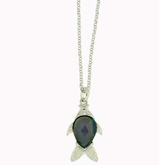 20X25 mm Zinc Alloy Silver Plated Fish Necklace