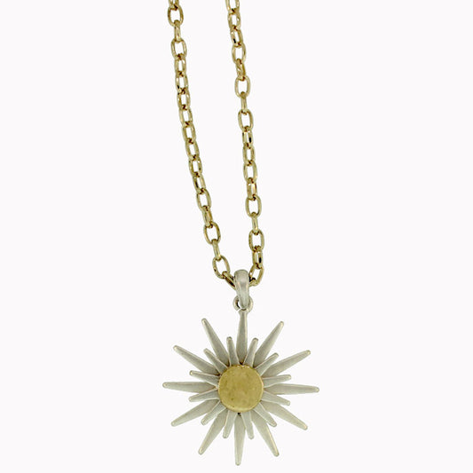 18 inch Zinc Alloy Gold Plated Sun Necklace