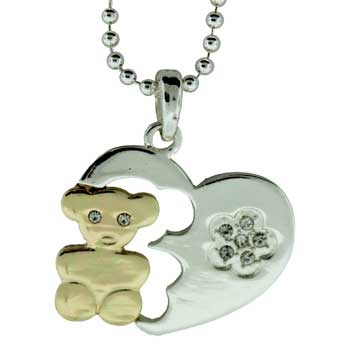 Zinc Alloy Gold And Rhodium 28X26 mm Necklace