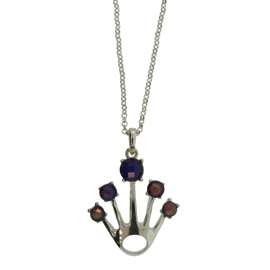 18 inch Zinc Alloy Rhodium Plated Hand Necklace