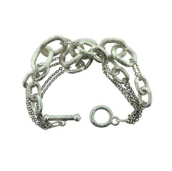 Zinc Alloy Silver Plated Matt Bracelets
