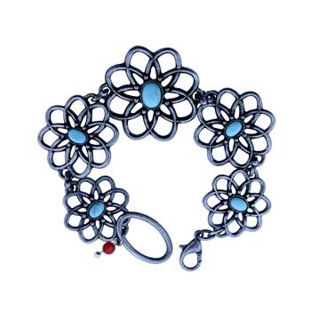Zinc Alloy Silver Plated Burnished Bracelets