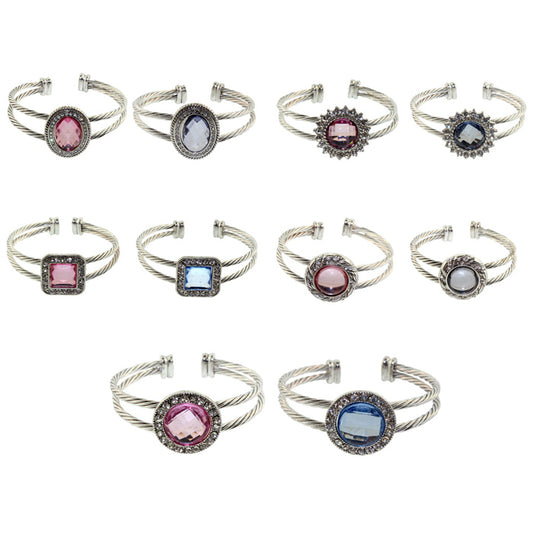 Zinc Alloy Silver Plated Bangle Bracelets