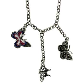 Zinc Alloy Rhodium Plated Silver Necklace