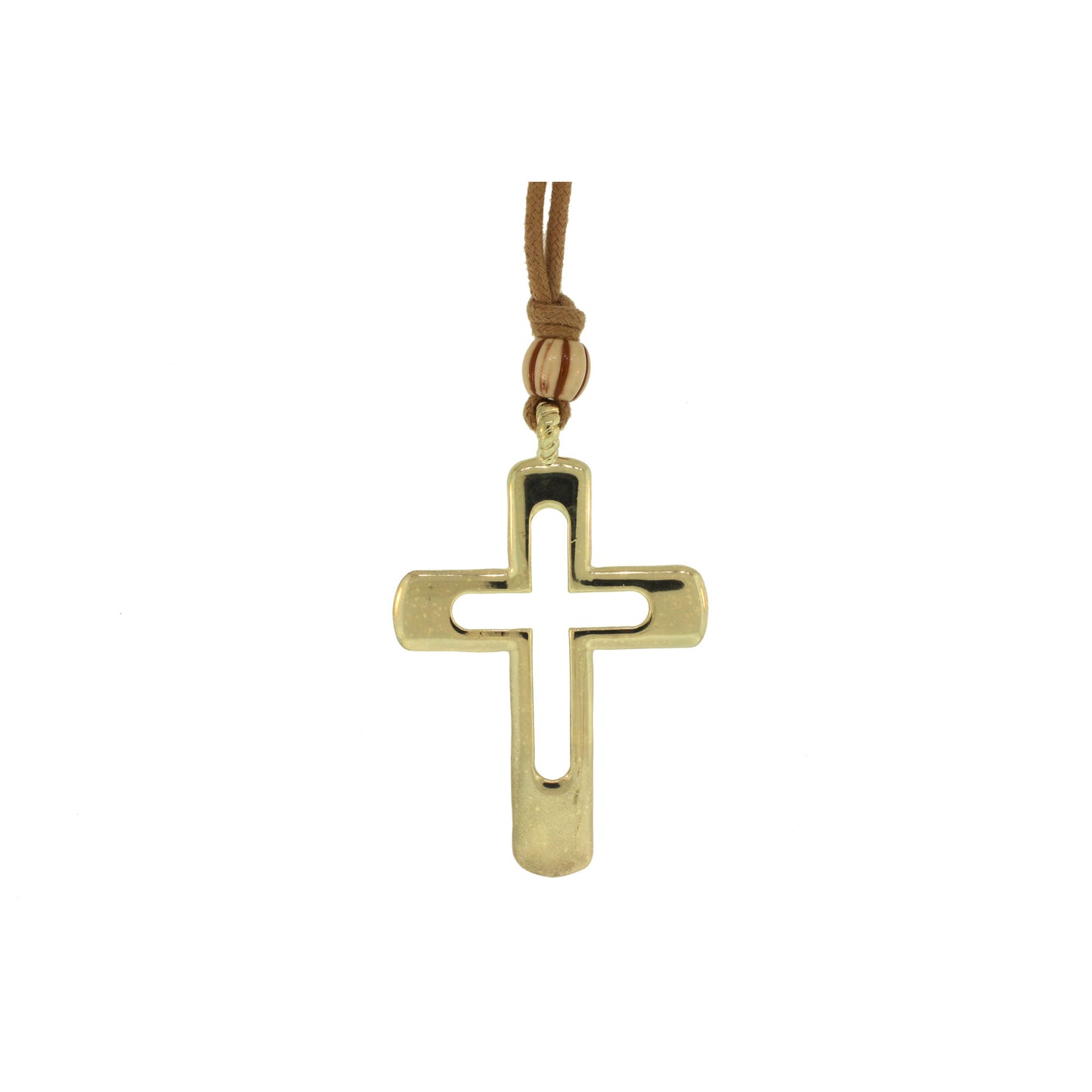 Zinc Alloy Rhodium Plated Cross Necklace