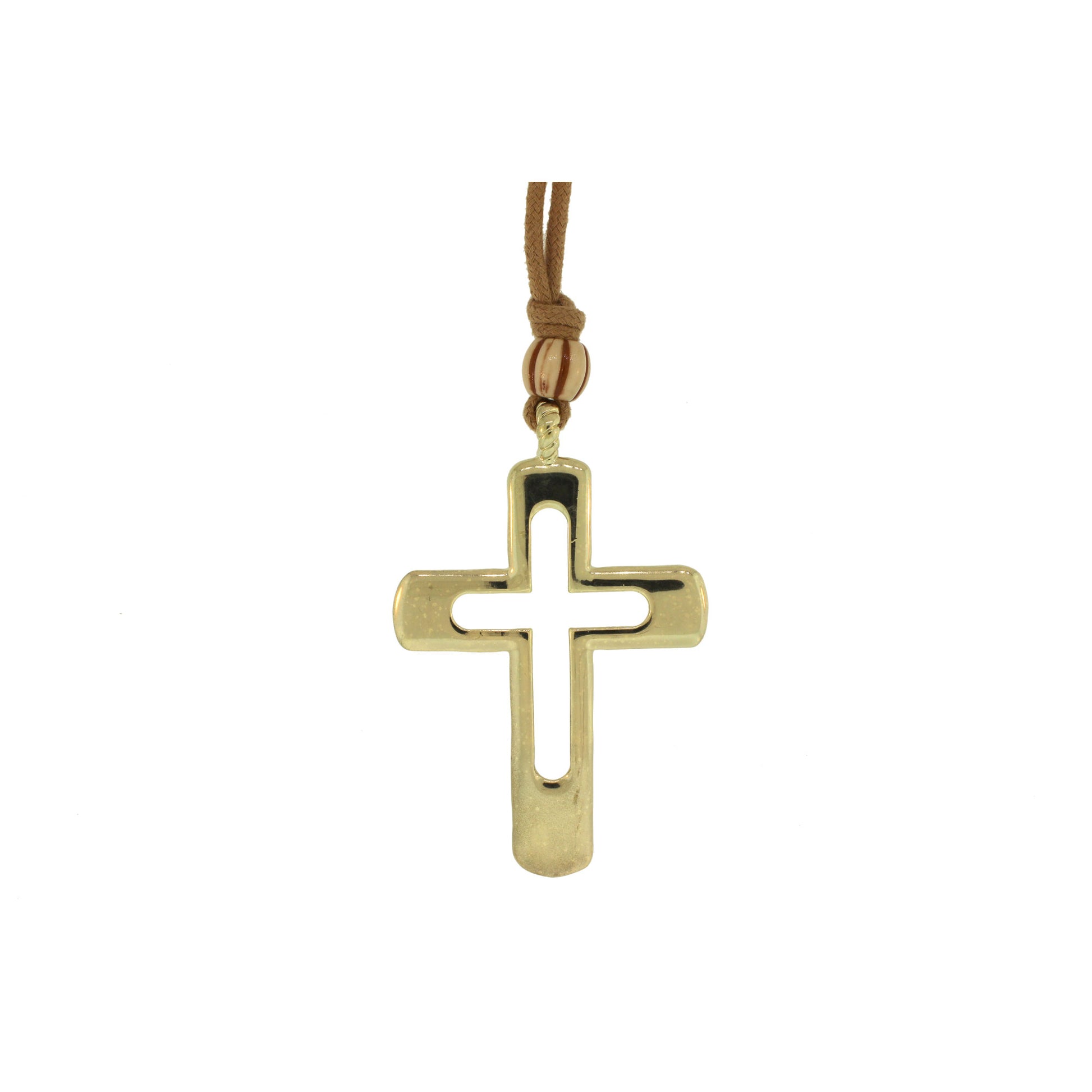 Zinc Alloy Rhodium Plated Cross Necklace