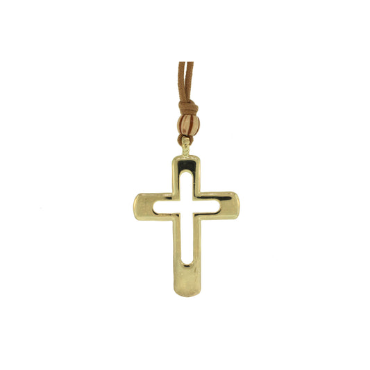 Zinc Alloy Rhodium Plated Cross Necklace
