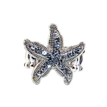 Zinc Alloy Silver Plated Sea Star Necklace
