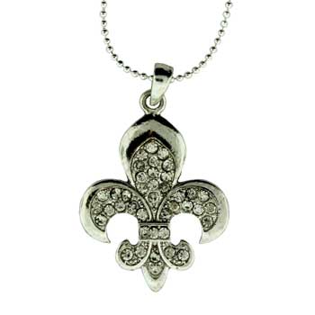 Zinc Alloy Silver Plated Cross Necklace