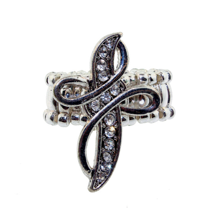 Zinc Alloy Silver Plated Cross Necklace