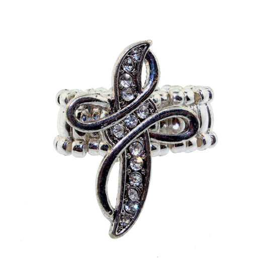 Zinc Alloy Silver Plated Cross Necklace