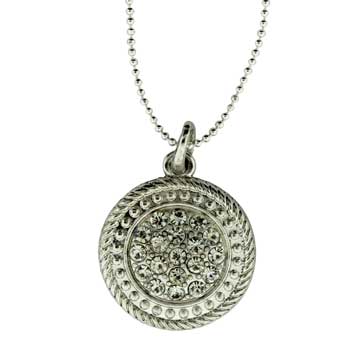 Zinc Alloy Silver Plated Round Necklace