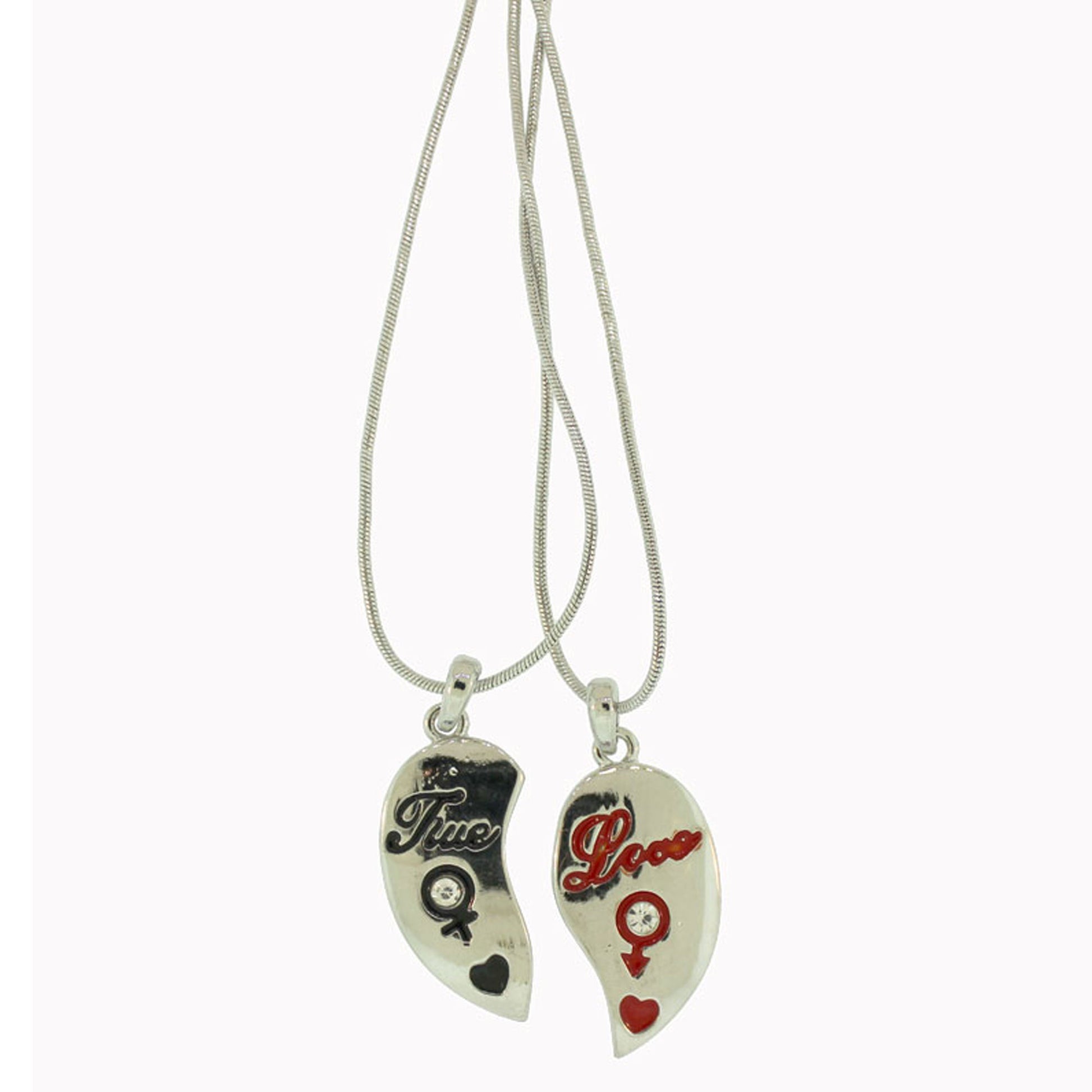 18 inch Zinc Alloy Silver Plated Heart Necklace