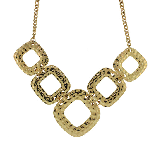 Zinc Alloy Gold Plated Diamond Donut Necklace