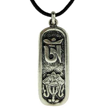 Zinc Alloy Burnished Silver Finish Kwan Yin Necklace