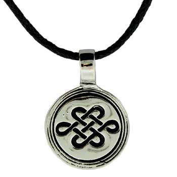 Zinc Alloy Anitque Silver Finish Infinty Knot Necklace