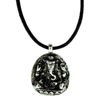 Zinc Alloy Anitque Silver Finish Ganesh Necklace