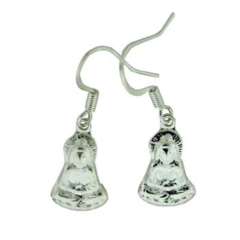Zinc Alloy Silver Plated Quan Yin Earrings