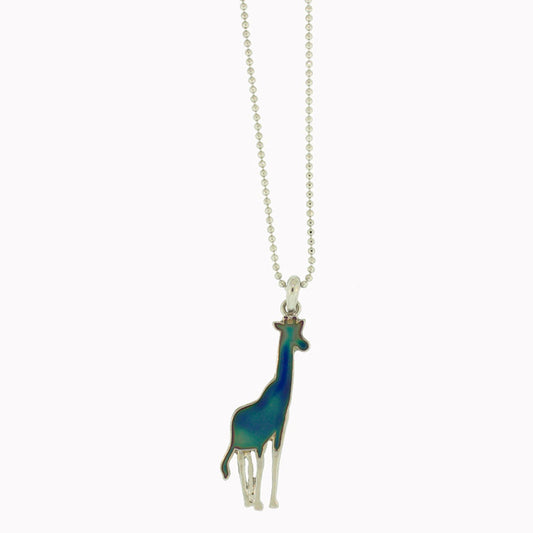 28 X50 mm Zinc Alloy Silver Plated Giraffe Necklace