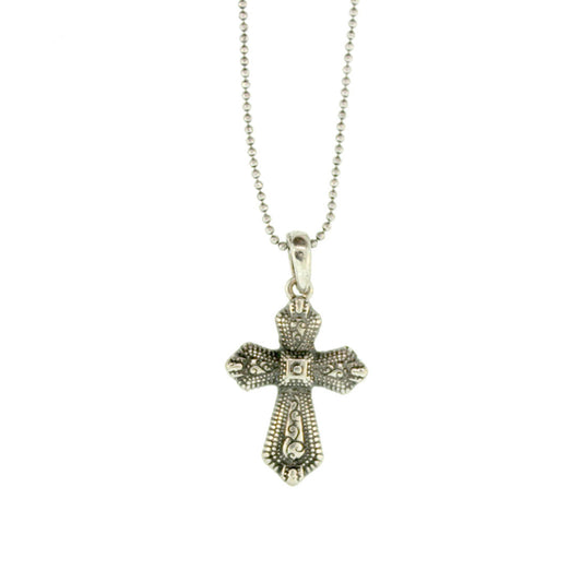 20X25 mm Zinc Alloy Oxidized Metal Finish Cross Necklace