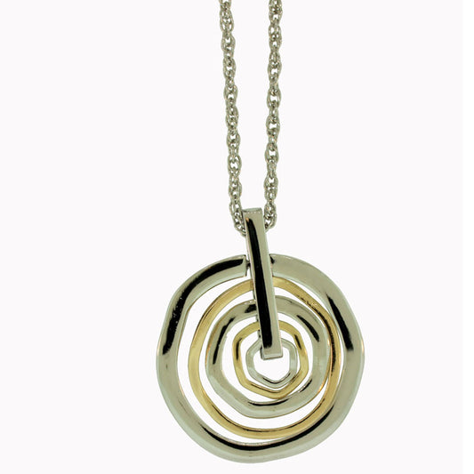 18 inch Zinc Alloy Silver And Gold Plated Donut Necklace