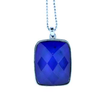 Zinc Alloy Silver Plated Rectangle Necklace