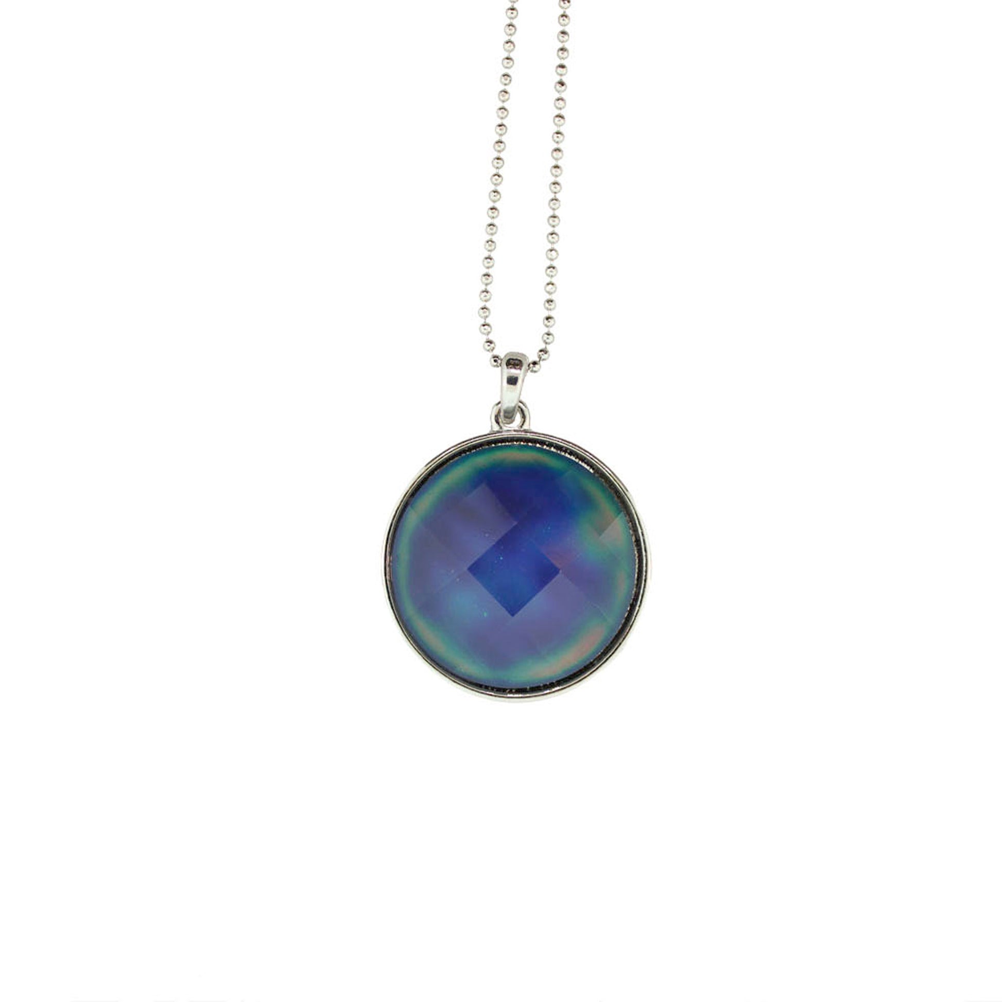 29 mm Zinc Alloy Rhodium Plated Round Necklace