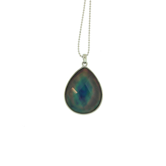 18 inch Zinc Alloy Rhodium Plated Pear Necklace
