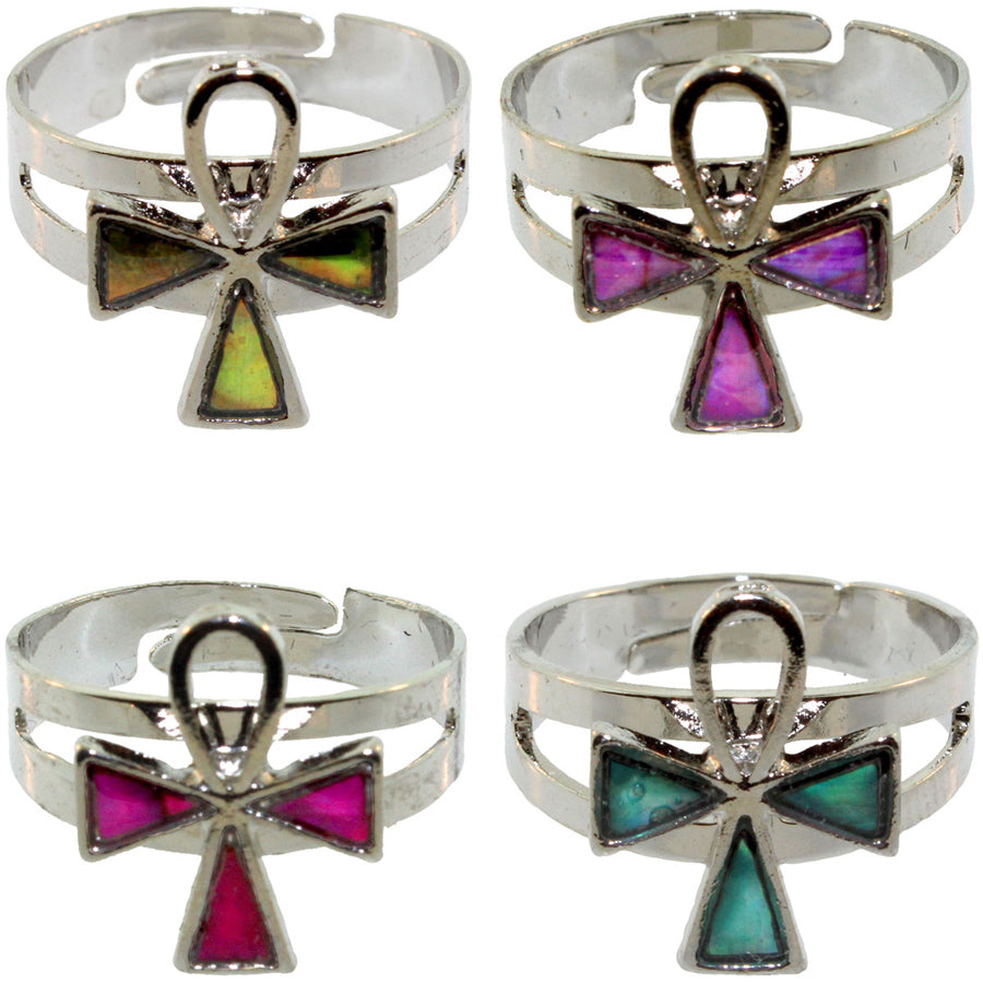 Zinc Alloy Silver Plated Ankh Rings Rings