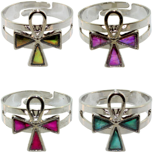 Zinc Alloy Silver Plated Ankh Rings Rings