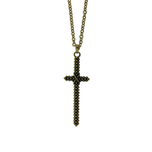 18 inch Zinc Alloy Gold Plated Cross Necklace