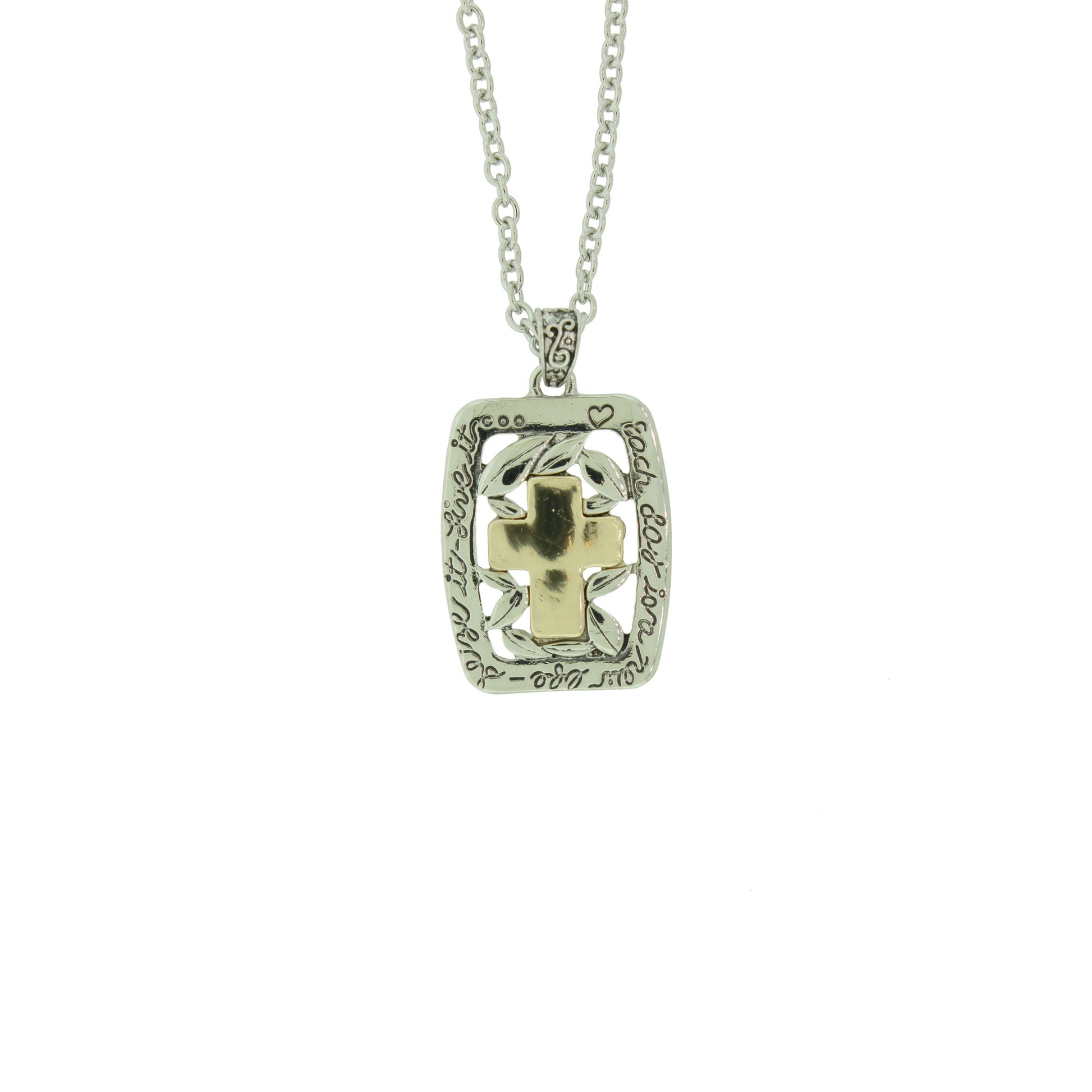 16 inch Zinc Alloy Silver & Gold Plated Cross Necklace