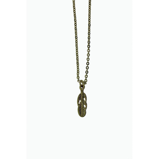 16 inch Zinc Alloy Gold Plated Feather Necklace