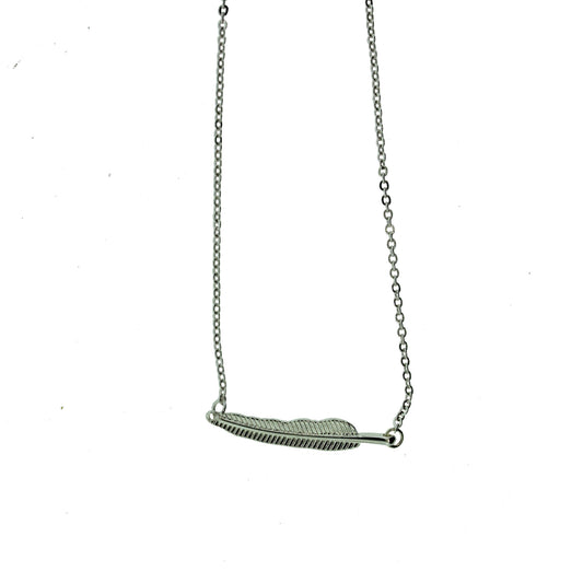 18 inch Zinc Alloy Gold Plated Feather Necklace
