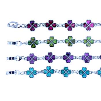 Zinc Alloy Silver Plated Clover Bracelets