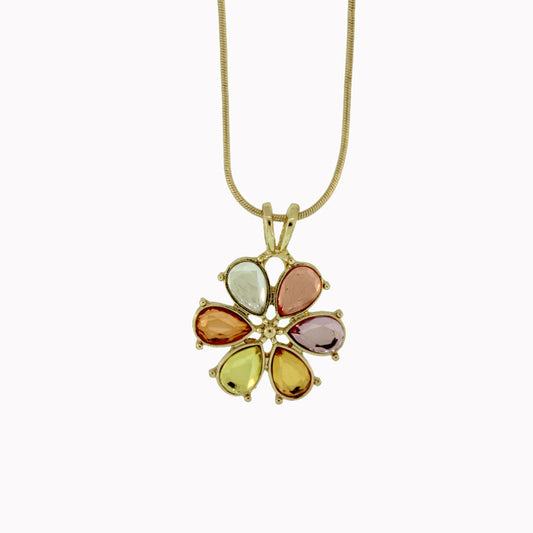 25 mm Zinc Alloy Gold Plated Flower Necklace