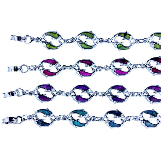 Zinc Alloy Silver Plated 2 Dolphin Bracelets