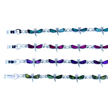 Zinc Alloy Silver Plated Dragonfly Bracelets