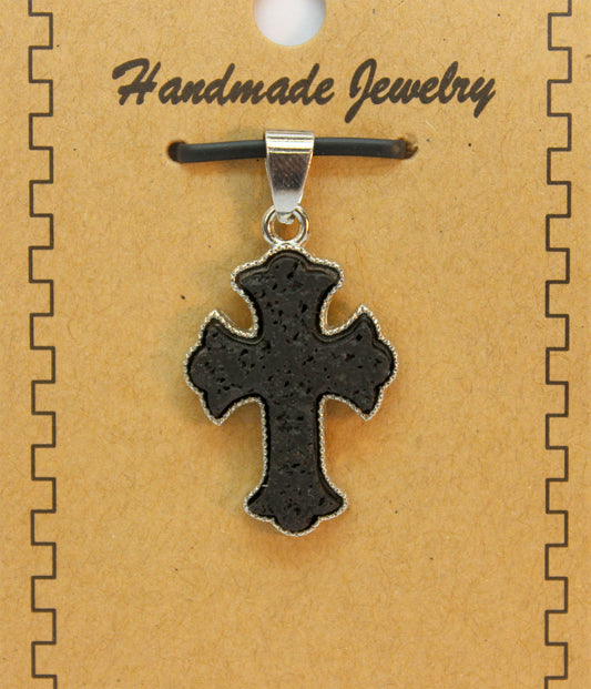20X35mm Lava Fancy Cross Pendants