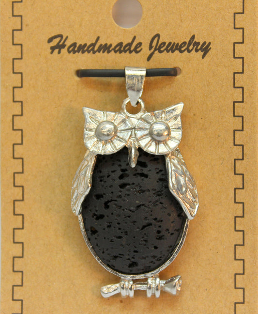 26X48mm Lava Owl Pendants