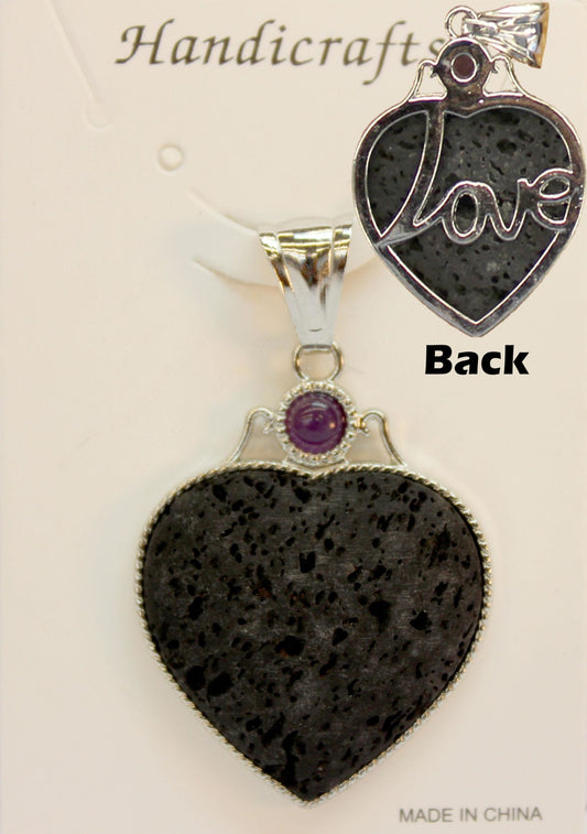 33X44mm Lava Love Heart Pendants