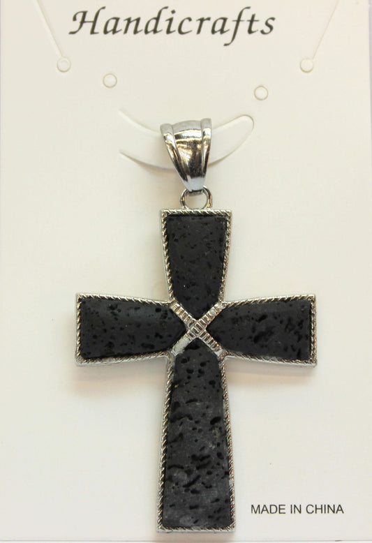 35X51mm Lava 4 Pcs Taper Cross Pendants