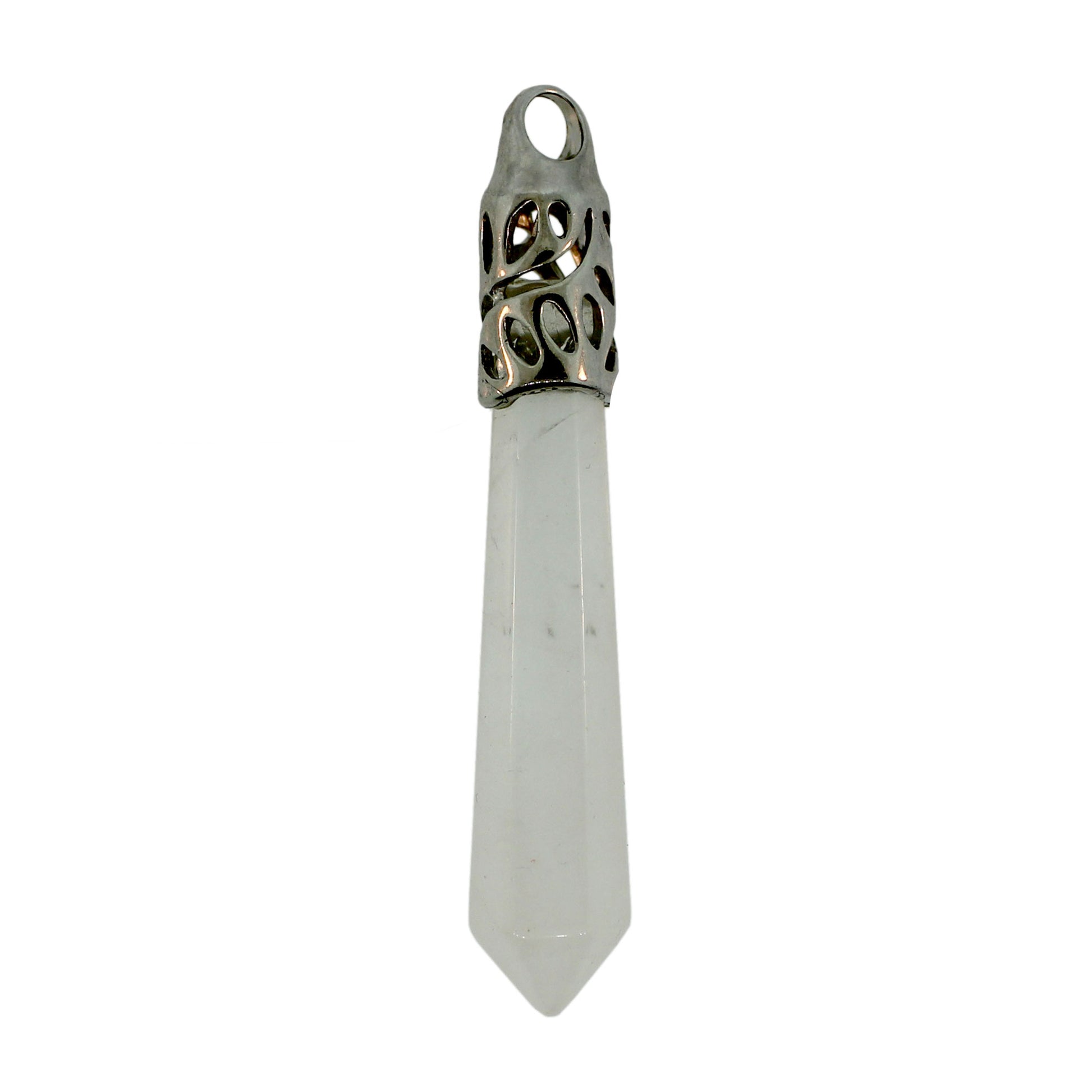 62mm Rock Crystal Inlay Cap Taper Point Pendants
