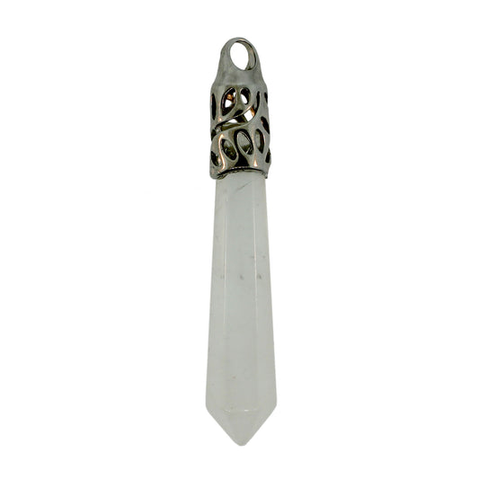 62mm Rock Crystal Inlay Cap Taper Point Pendants