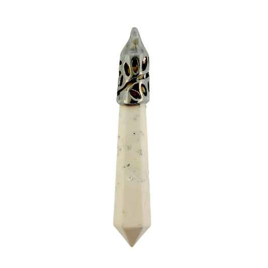 62mm Howlite Inlay Cap Taper Point Pendants