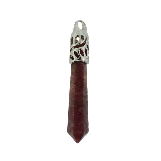 62mm Africa Lepidolite Inlay Cap Taper Point Pendants
