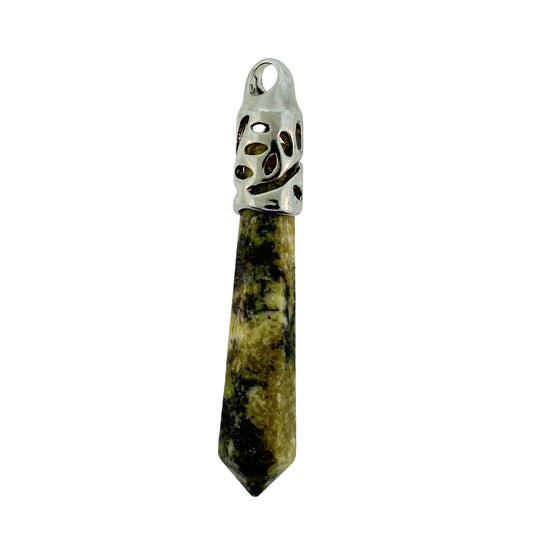 62mm Yellow Turquoise Inlay Cap Taper Point Pendants
