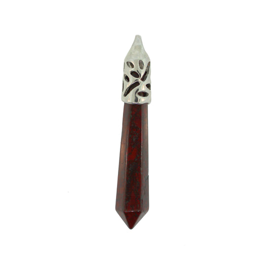 62mm Poppy Jasper Inlay Cap Taper Point Pendants