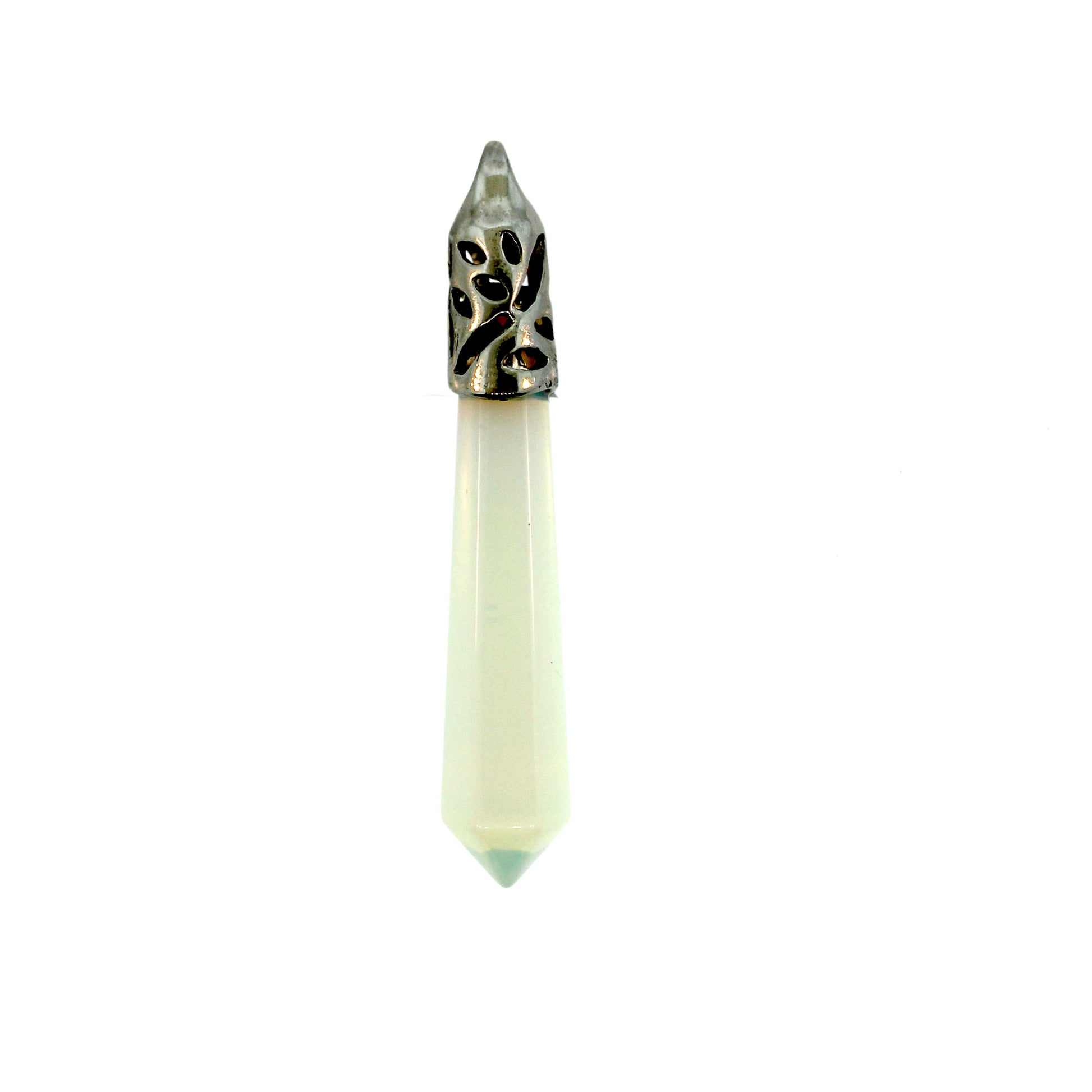 62mm Opalite Glass Inlay Cap Taper Point Pendants